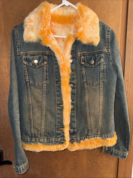 Jackets & Blazers - Vintage Denim + Real Fur Statement Jacket